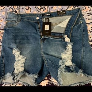 High waisted denim shorts plus size
